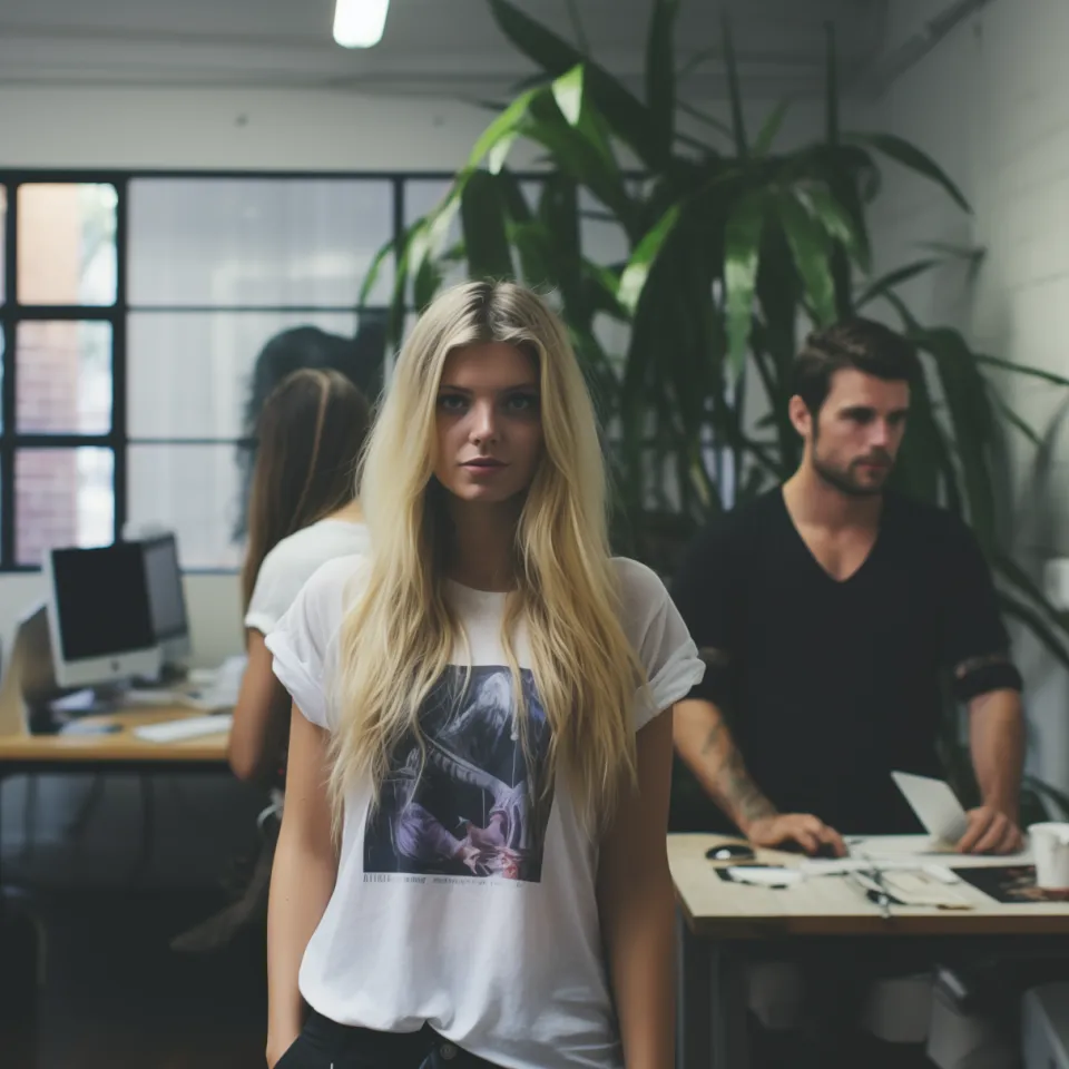 Marketing Leitung mit Team im Hintergrund